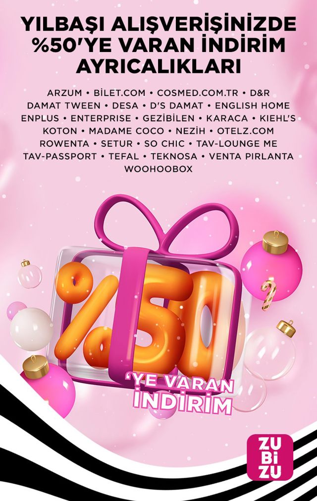 Yeni Yıl Alışverişinde Çok Özel İndirimler ZUBİZU Üyelerini Bekliyor!